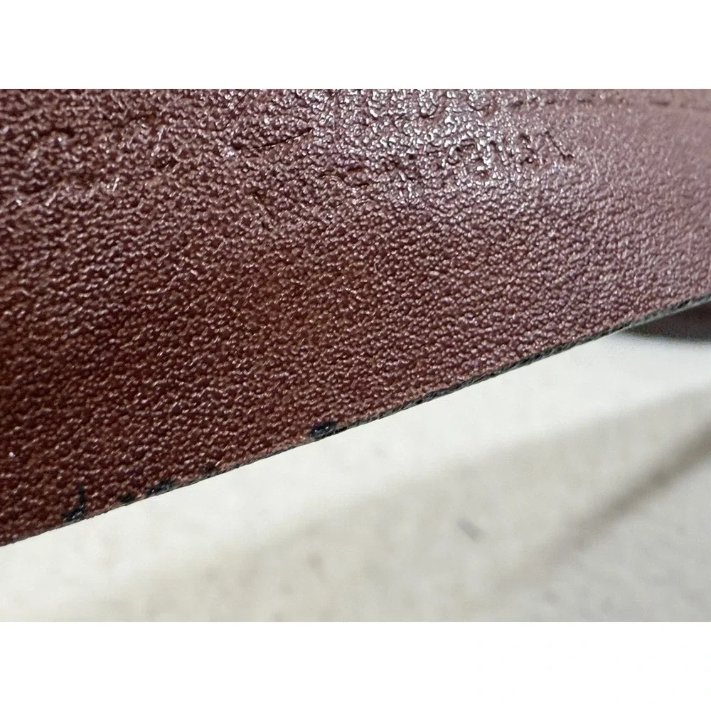 Torino Calfskin Croc Embossed Belt Brown Leather Dress Italian Quiet Luxury 46